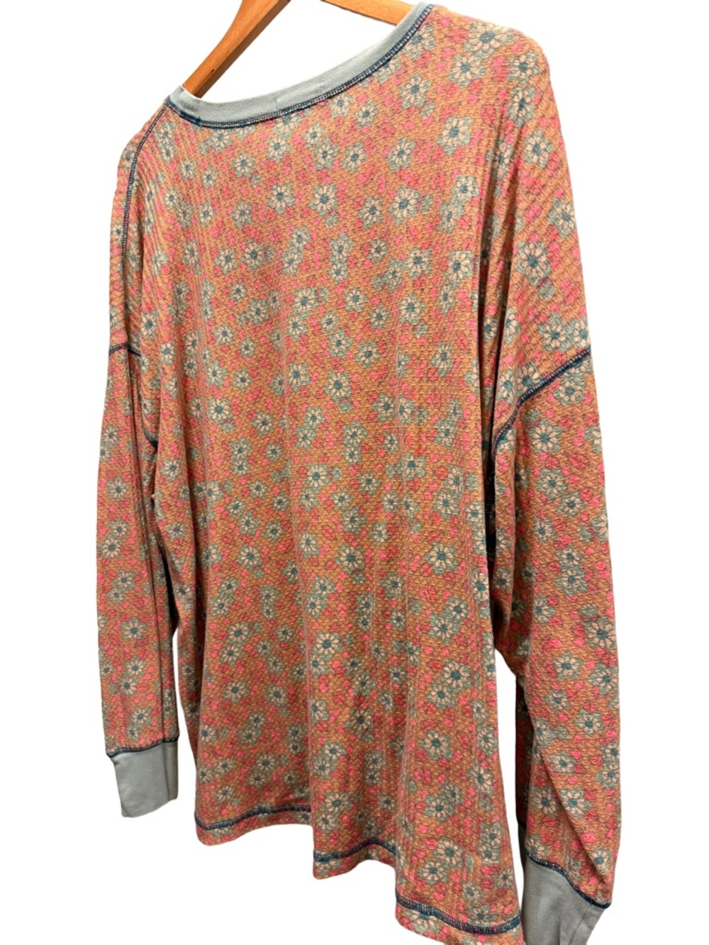 Natural Life Mix & Match Waffle Pajama Top - Floral - XL - Picture 7 of 7